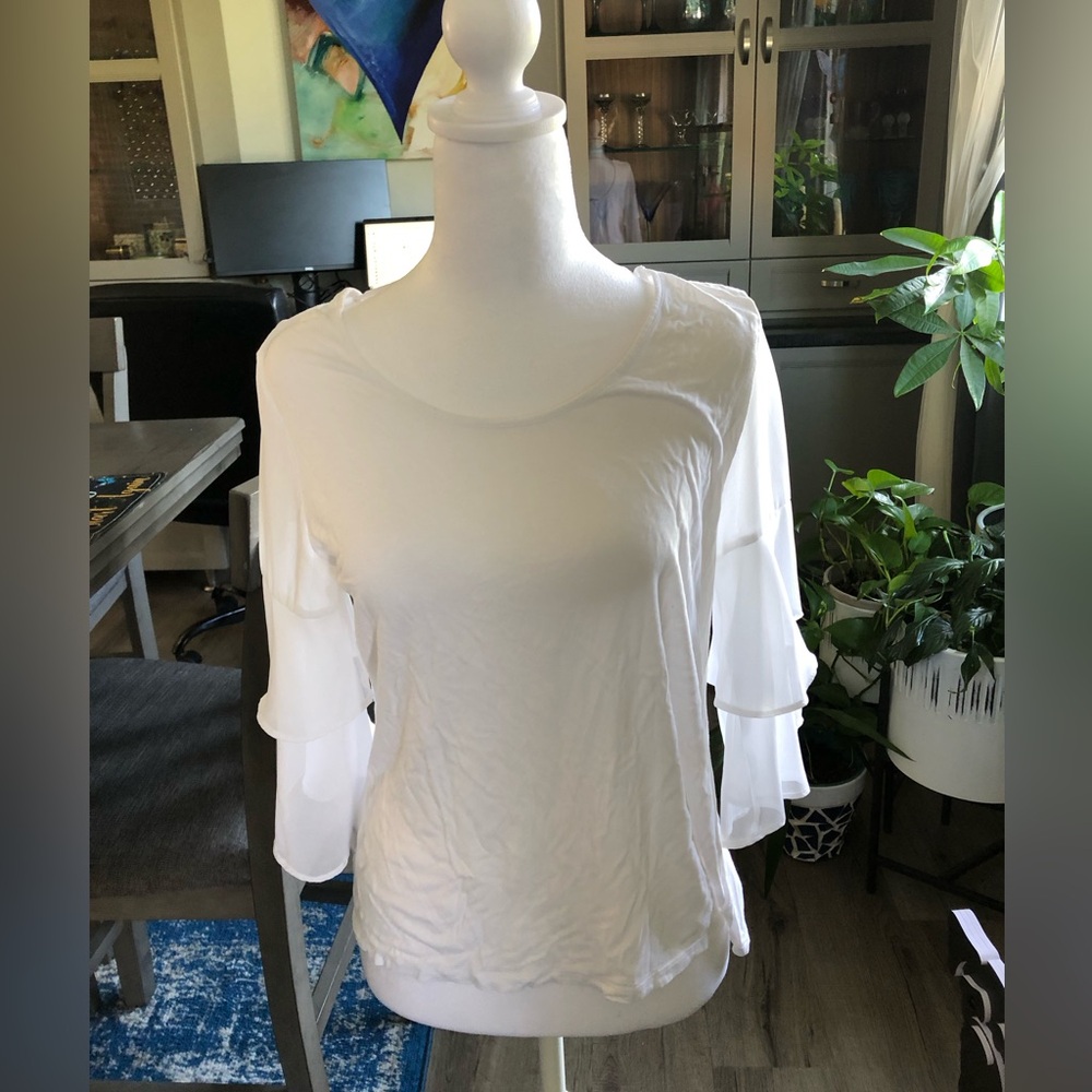 BCBG chiffon sleeve blouse